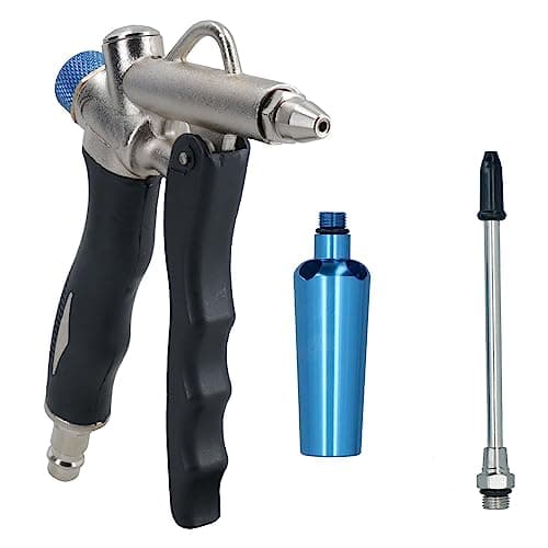 Image of Air Dust Blow Gun Blower Flow Control Twin Air Inlet 120mm Nozzle + Turbo Nozzle