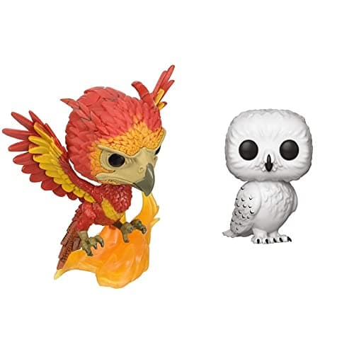 Image of Funko POP! Vinyl: Harry Potter S7 - Fawkes Collectible Figure POP! 42239 & 35510 POP Vinyl: Harry Potter S5: Hedwig Collectible Figure, Multicolour