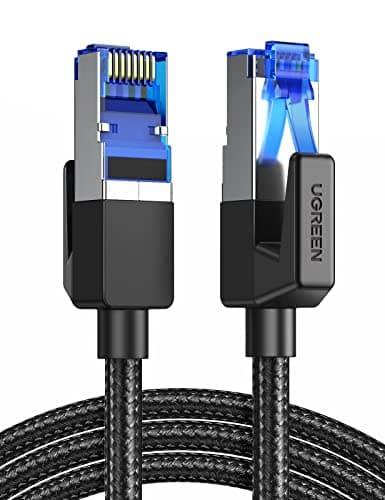 Image of UGREEN Ethernet Cable 1M, Cat 8 Internet Cable High-Speed 40Gbps 2000MHz RJ45 LAN Cable, F/FTP POE Network Cable Compatible with Xbox/Switch/PS5/WiFi Extender/Router/Modem Patch Panel