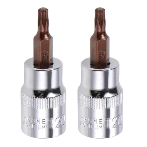 Image of Juttzzei 2PCS Torx Bit Socket, 3/8" Drive T20 Torx Bits, Premium S2 Alloy Steel, 48mm Length for Ratchet Wrench