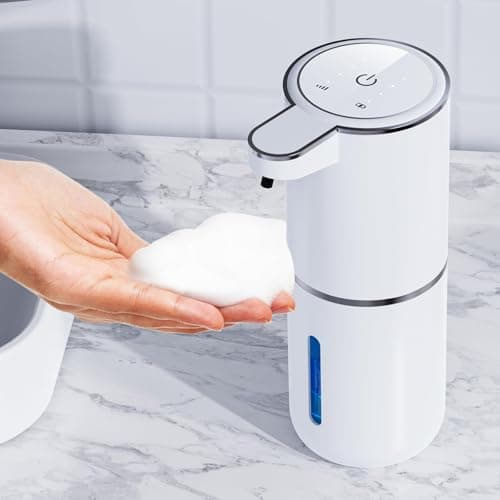Image of Automatic Foaming Soap Dispenser, 12.8oz/380ml Wall Mount Touchless Soap Dispenser with Sensor, 4-Level Adjustable, IPX5 Waterproof, USB Rechargeable for Bathroom, Kitchen