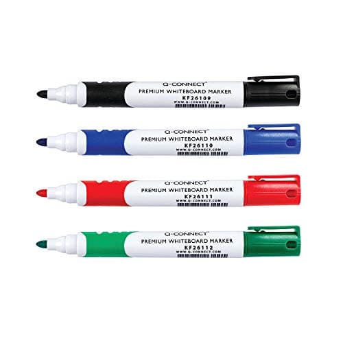 Image of Q-Connect Premium Whiteboard Marker Bullet Tip Assorted (Pack of 4) KF26113