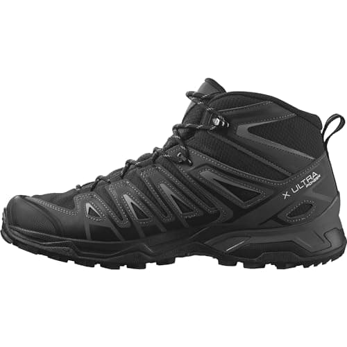 Image of Salomon X Ultra Pioneer Mid Gore-Tex Waterproof Men's Outdoor Shoes, All Weather, Secure Foothold, and Stable & Cushioned, Black, 7
