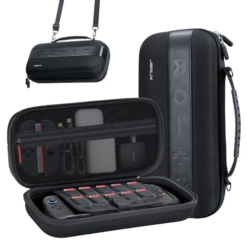 Image of JSAUX Carry Case for Nintendo Switch 2 (2025), Large Capacity Hard Shell Carrying Case with 20 Game Card Slots, Travel Bag for Switch 2 and Accessories, Portable & Durable Protective Shell – Black