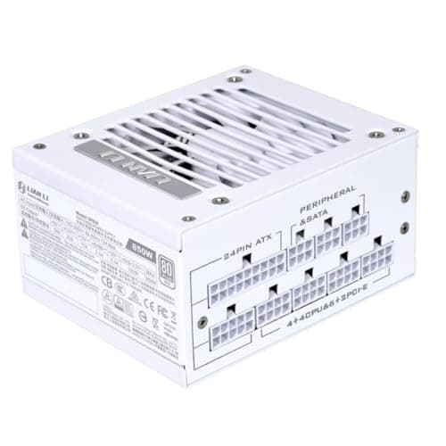 Image of Lian Li SP850W SFX Modular 80 Plus Gold Power Supply – White – High-Efficiency PSU with 12VHPWR Cable for PCIe 5.0 GPUs and Silent Operation