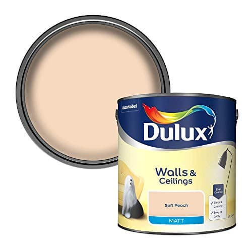 Image of Dulux Matt Emulsion Paint For Walls And Ceilings - Soft Peach 2.5 Litres