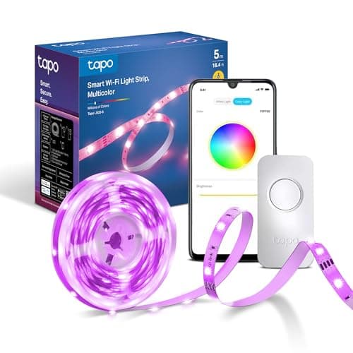 Image of Tapo L900-5 LED Strip Light 5m, Multicolour Led Lights for TV Bedroom, Smart Lighting Controls, Hands-Free Voice Control with Alexa & Google, Flexible Installation, Packaging May Vary