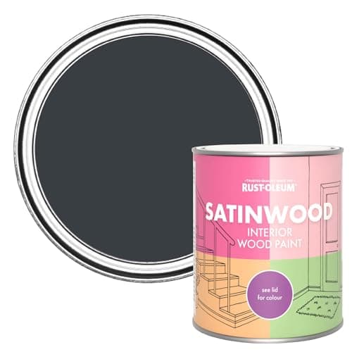 Image of Rust-Oleum Dark Grey Satinwood Interior Wood Paint - Anthracite (RAL 7016) 750ml