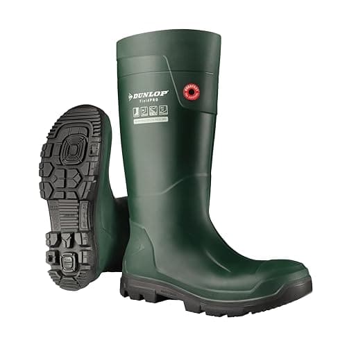 Image of DUNLOP Fieldpro Full Safety Mens Wellies Green 4 UK