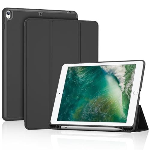 Image of ProCase for iPad Air 3rd 10.5" 2019 / iPad Pro 10.5" 2017 Case, Smart Stand Cover with Pencil Holder Soft TPU Back for iPad 10.5 Inch -Dark Black