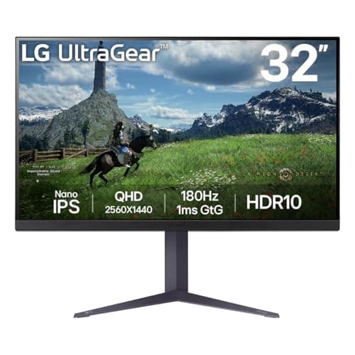 Image of LG UltraGear Gaming Monitor 32GS85Q, 32 inch, 1440p, 180Hz, 1ms Response Time, IPS Panel, NVIDIA G-Sync compatible & AMD FreeSync, Smart Energy Saving, DisplayPort, HDMI