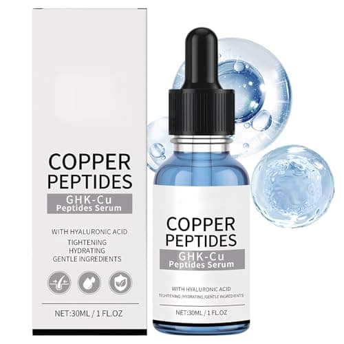 Image of Copper Peptides Serum for Face, Anti Aging Collagen Booster with Hyaluronic Acid, Anti Wrinkle Serum for Fine Lines & Skin Elasticity, 30ml
