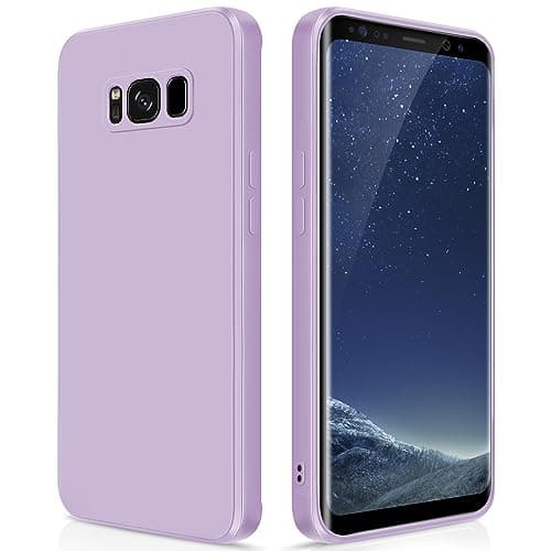 Image of GiiYoon Case Compatible with Samsung Galaxy S8, Silky-Soft Touch Full-Body Protective Phone Silicone Case, Shockproof Cover with Microfiber Lining, Purple