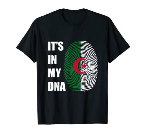 Image of Algeria It's In My DNA Algerian Fingerprint For Algerians T-Shirt