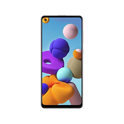 Image of Samsung Galaxy A21s Android Smartphone, SIM Free Mobile Phone, White, (UK Version)
