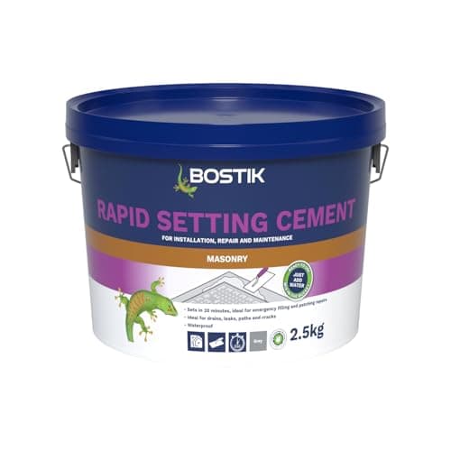 Image of Bostik Rapid Setting Cement 2.5kg - Fast-Setting - Ready Mixed Cement, Just Add Water - Waterproof - Strong - Concrete Repair - Interior-Exterior
