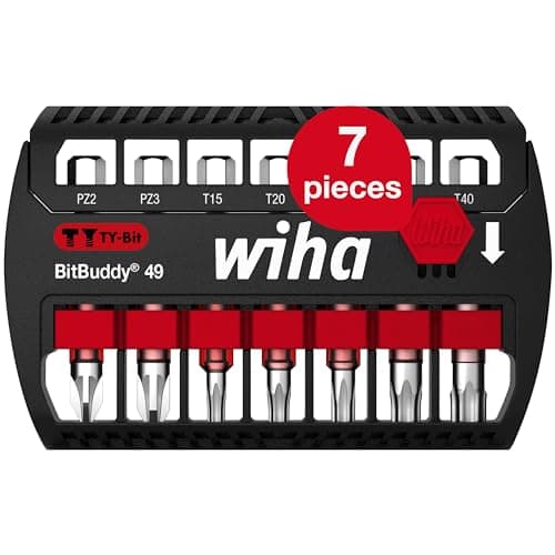 Image of Wiha BitBuddy® Screwdriver Bit Set – 49mm Phillips, Pozidriv, TORX, 8 Pieces 1/4" E6,3 (42117)