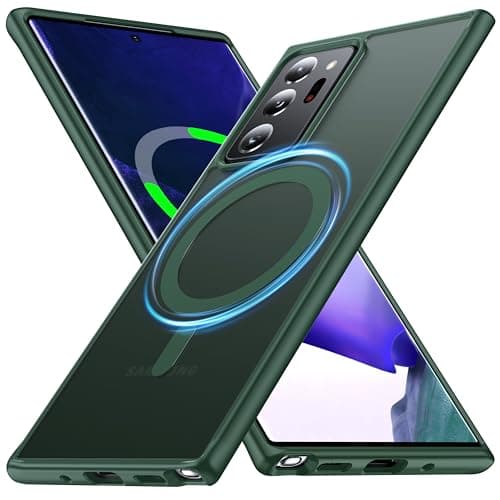 Image of FNDMIL[NO.1 Magnetic for Samsung Galaxy Note 20 Ultra Case with MagSafe[Military Grade Drop Tested][Translucent Matte][Anti-Fingerprint] Soft Silicone for Galaxy Note 20 Ultra 5G Phone Case,Green