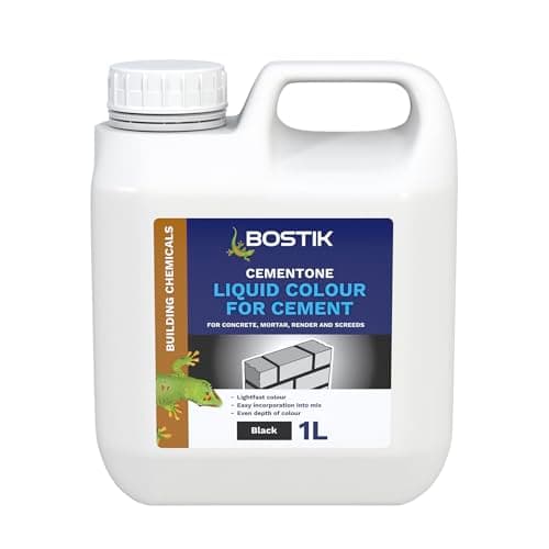 Image of Bostik Liquid Colour for Cement Black - 1L - Professional Cement Pigment for Concrete, Mortar, Render & Screed - Lightfast - Even Colour Dispersion