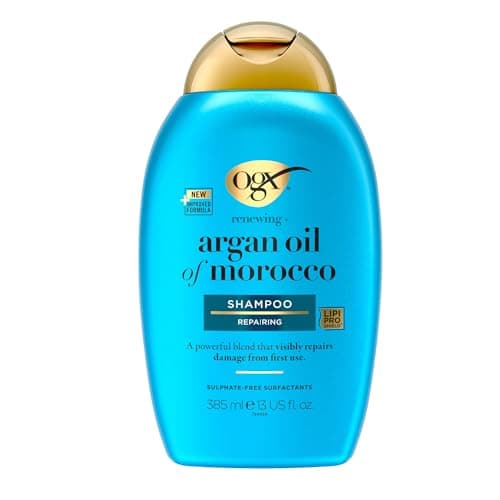 Image of OGX Argan Oil of Morocco Repairing Shampoo, Moisturises, Restores and Strengthens, for Dry and Damaged Hair, Sulfate Free Surfactants, 385ml, packaging may vary