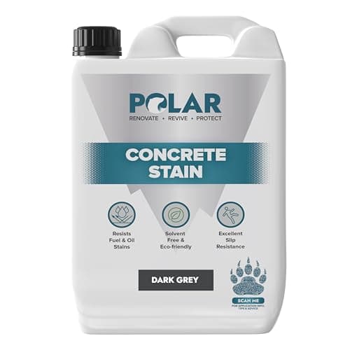 Image of Polar Dark Grey Concrete Stain - 5 litres | Durable, Stain & Slip-Resistant Finish for Interior & Exterior Stone & Concrete Floors | Smooth & Solvent-Free Coating for Driveways, Walkways & Patios