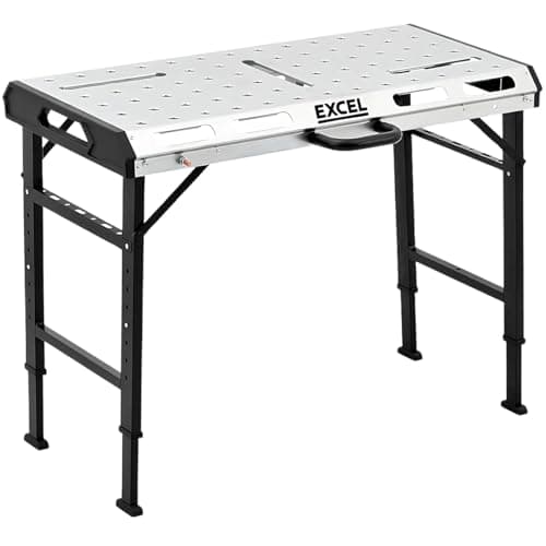 Image of Excel Portable Steel Welding Table & Work Bench with Adjustable Height, Welding Workbench Table, Portable Work Bench, 25mm Bolt Set