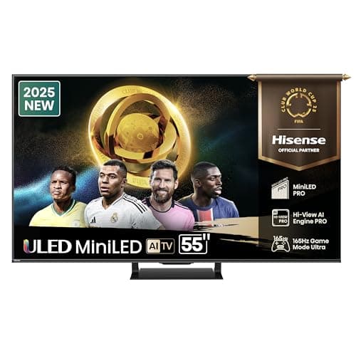 Image of Hisense 55U7Q Pro - 55" Mini LED Pro Smart TV, Hi-View AI Pro Processor, 165Hz Ultra Gaming Mode, Full Array Local Dimming, 2.1.2 Sound, Dolby Vision IQ, Dolby Atmos, Anti-Glare