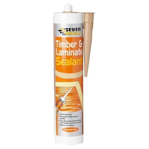 Image of Everbuild Timber and Laminate Sealant – Permanently Flexible – Sealant and Gap Filler – Solvent Free – Pine – 290ml