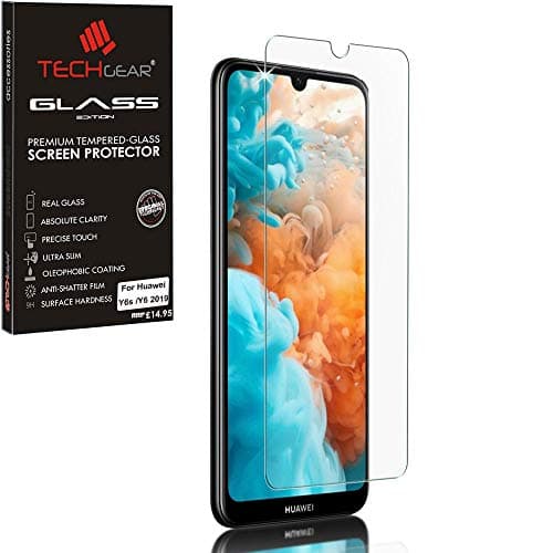 Image of TECHGEAR GLASS Edition Screen Protector Compatible with Huawei Y6s / Y6 2019, Tempered Glass Screen Protector Cover [2.5D Round Edge] [9H Hardness] [Crystal Clarity] [Scratch-Resistant] [No-Bubble]