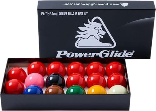 Image of POWERGLIDE 17 Ball Snooker Set | 10 Reds | Tournament | 1 1/2" / 38.0mm Diameter | Boxed