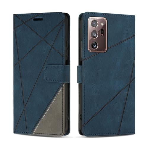 Image of SONWO Case for Samsung Galaxy Note 20 Ultra, Premium PU Leather Flip Wallet Case Cover with Magnetic Closure and Card Slots, Phone Case for Galaxy Note 20 Ultra, Blue