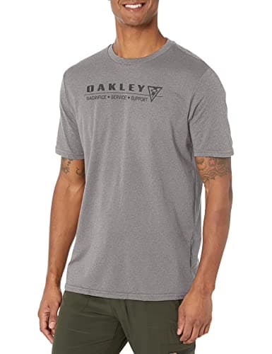 Image of Oakley Unisex Adult Si Pillars Tee T-Shirt, Athletic Heather Grey, Medium US