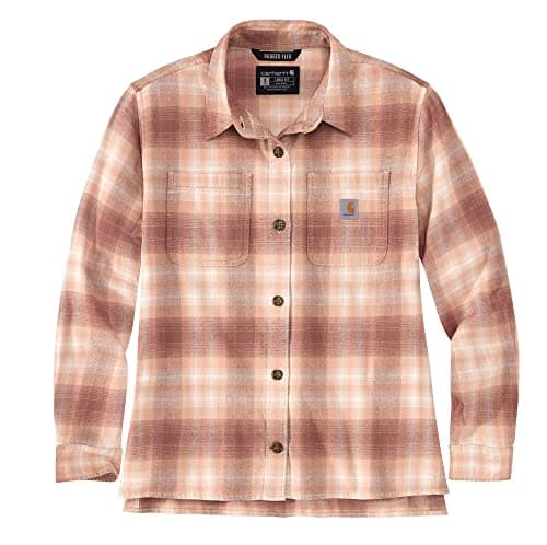 Image of Carhartt Womens Midweight Flannel Long Sleeve Plaid Shirt