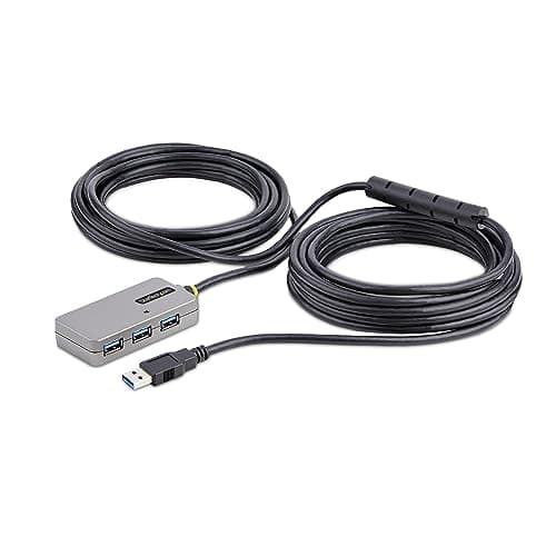 Image of StarTech.com USB Extender Hub, 10m USB 3.0 Extension Cable w/ 4-Port USB-A Hub, Active/Bus Powered USB Repeater Cable, Optional 20W Power Supply Included, Level 2 ESD Protection (U01043-USB-EXTENDER)