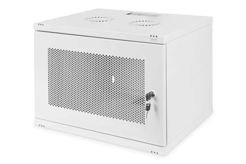 Image of Digitus network cabinet - 19-inch rack 7 U - Unassembled - Wall mounting - 400 mm depth - Load capacity 60 kg - Perforated door - SOHO series - Grey