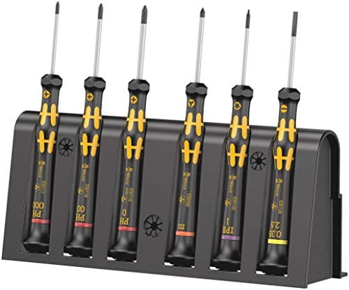 Image of Wera 05030180001 1550 PH/SL/M Kraft Form Micro ESD Screwdriver Set for Electricians, Black/Yellow