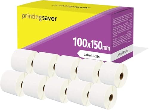 Image of 10 Compatible Rolls 100mm x 150mm White Direct Thermal Labels for Zebra GK420d GK420t GC420d GX420d GX420t GC420t GX430t GT800 LP2844 TLP 2844 Citizen CL-S521 CL-S621 CL-S631 (500 Labels per Roll)