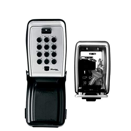 Image of MASTER LOCK Push-Button Key Safe Wall Mounted, Medium 79 x 117 x 52 mm, Outdoor, Mounting Kit, for Home Office Industries Vehicles