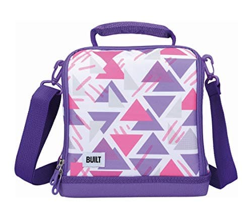 Image of Built Insulated Lunch Bag with The Active Design, Polyester/PEVA, Purple/White, 18.5 x 24 x 26 cm