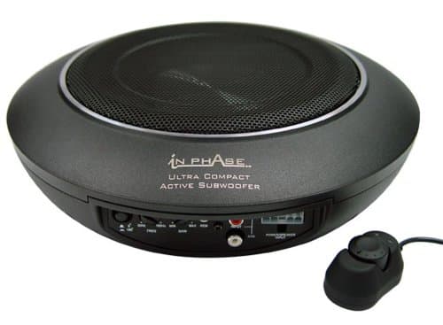 Image of In Phase Car Audio USW10 300W 10" Underseat Ultra Slim Compact Active Subwoofer System, Die-Cast Aluminium , Black