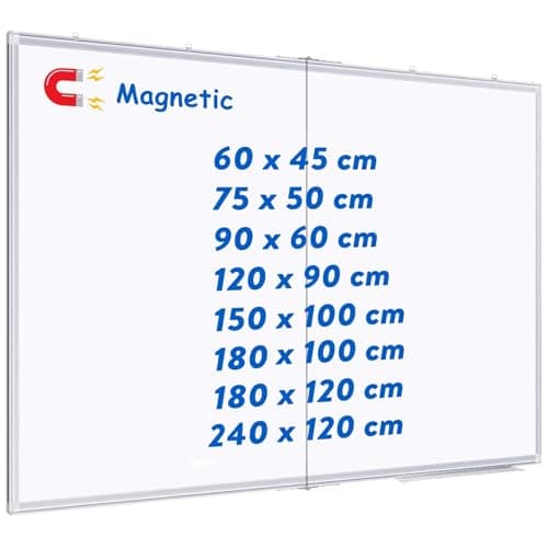 Image of maxtek Whiteboard 120 x 90 cm, Magnetic White Board for Wall, Aluminium Frame Large WhiteBoard with Pen Tray, Dry Erase Board for Home Office School