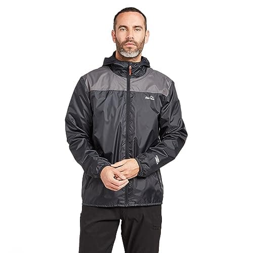 Image of Peter Storm Cyclone Men's Waterproof Jacket with Fitted Hood and 2 Zipped Pockets, Raincoat with Breathable Lining, Ideal for Walking & Hiking (UK, Alpha, XL, Regular, Regular, Black)