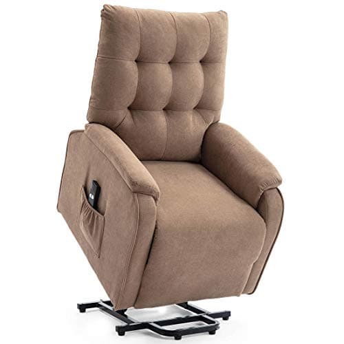Image of More4Homes CHARLBURY FABRIC RISE RECLINER ARMCHAIR ELECTRIC LIFT RISER CHAIR (Brown)
