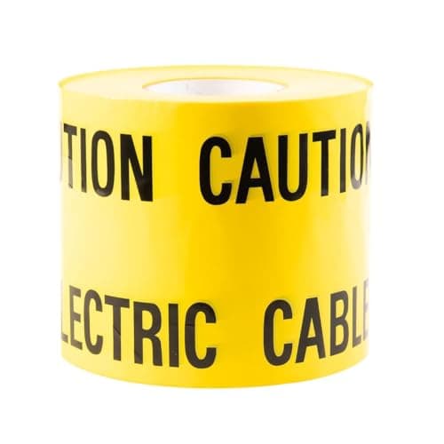 Image of GTSE Black and Yellow Caution Electric Tape - 150mm x 365m, 1 Roll Warning Tape for Underground Cables