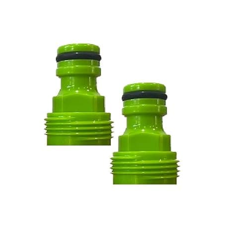 Image of 3/4 Inch Threaded Male Tap Connector/Screw On Adaptor for Hose Pipe, Garden Hose Connectors. 3/4" BSP Male Hose Connector. Pack of 2