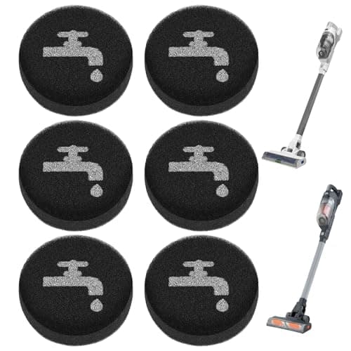 Image of 6 Pcs Sponge Filters Compatible with BLACK+DECKER POWERSERIES+ 16V/20V Cordless Stick Vacuum Models BHFEA420J BHFEA520J BHFEA18D1, Replacement Part BHFEAF1, Vacuum Cleaner Accessories, Easy to Install