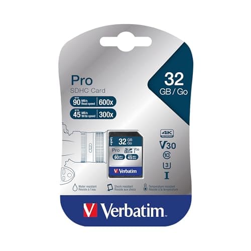 Image of Verbatim Pro U3 SDHC memory card - 32 GB - SD card for 4K-Ultra-HD-video-recording - UHS-speed class 3 - memory card black - SD memory card for camera, PC and other applications