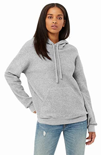 Image of Bella Canvas Women's Sueded Hoodie Hooded Sweatshirt, Athletic Heather, XS