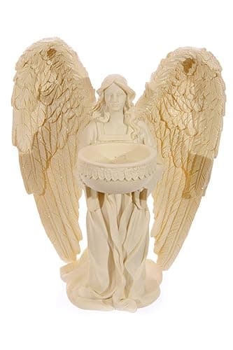 Image of Puckator Kneeling Angel Figurine Tea Light Candle Holder - Bathroom Fireplace Shelf Ornament - Tealight Holders - Glass - New Home Gifts - Living Room Accessories - Gothic Agel Gifts For Women