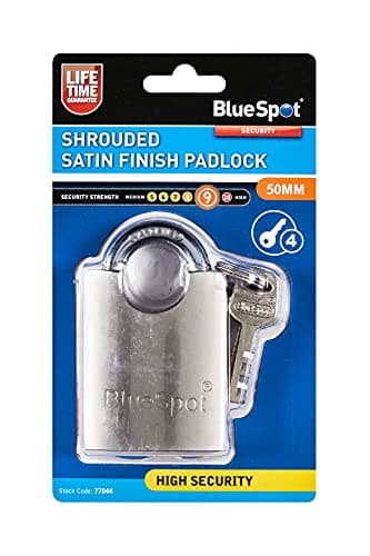 Image of Blue Spot Tools 77044 50mm Shrouded Satin Finish Padlock